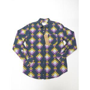 NWT 100% Cotton VSTR Premium Mens Long Sleeve Button Up Shirt Southwestern Aztec